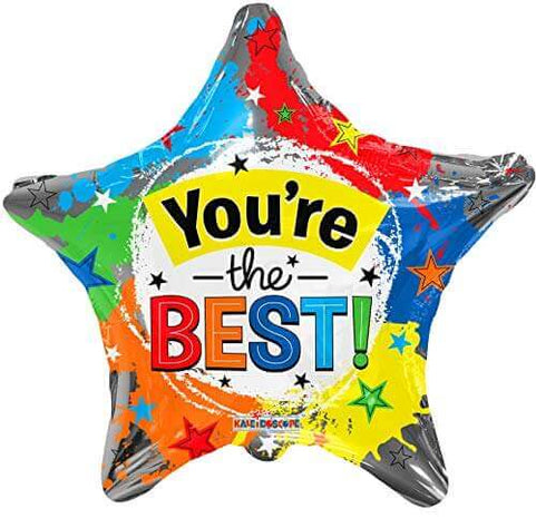 18" You're The Best Stars Mylar Balloon #331 - SKU:158373 - UPC:681070111232 - Party Expo