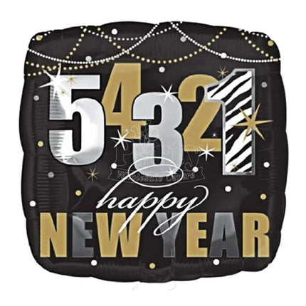 18" Zebra New Year Mylar Balloon - SKU:54261 - UPC:026635242929 - Party Expo