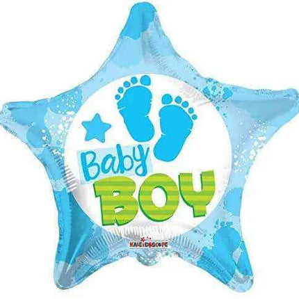 18" Baby Boy Footprints Mylar Balloon #96 Party Expo  