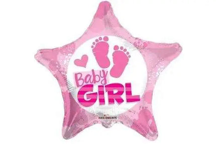 18" Baby Girl Footprints Mylar Balloon #49 Party Expo  
