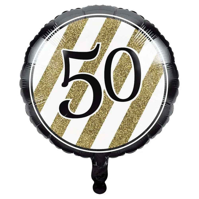 18" Black & Gold 50 Mylar Balloon #415 Party Expo  