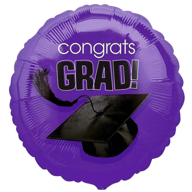 18" Congrats Grad Mylar Balloon - Purple Party Expo  