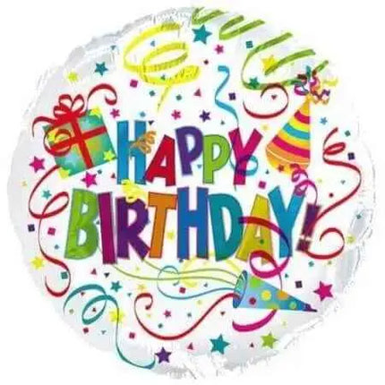 18" Happy Birthday Hats & Horns Mylar Balloon #69 Party Expo  