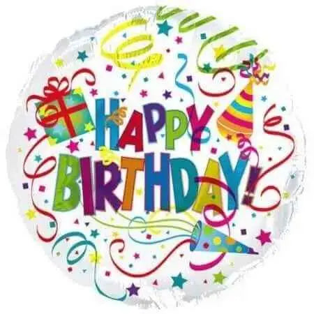 18" Happy Birthday Hats & Horns Mylar Balloon #69 Party Expo  