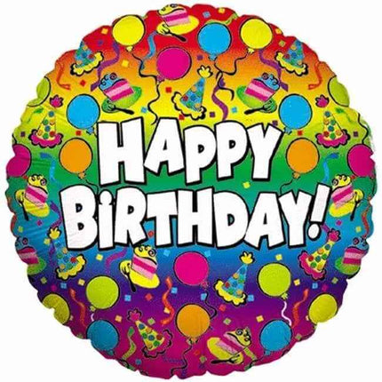 18" Happy Birthday Rainbow Party Mylar Balloon Party Expo  