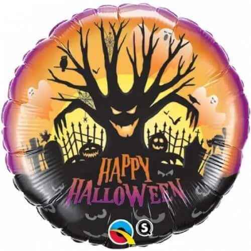 18" Happy Halloween Spooky Scary Tree Mylar Balloon Party Expo  