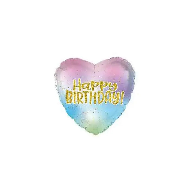 18" Iridescent Birthday Heart Mylar Balloon #81 Party Expo  