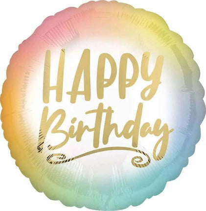 18" Ombre and Gold Happy Birthday Mylar Balloon #402 Party Expo  