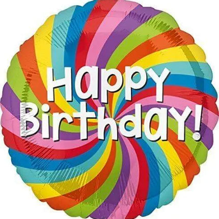 18" Rainbow Wheel Happy Birthday Mylar Balloon Party Expo  