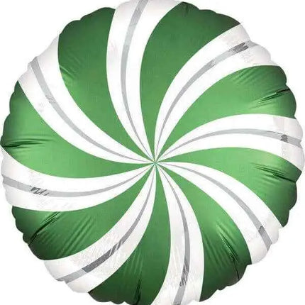 18" Satin Emerald Candy Swirl Mylar Balloon Party Expo  