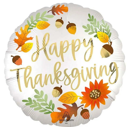 18" Satin Happy Thanksgiving Mylar Balloon Party Expo  