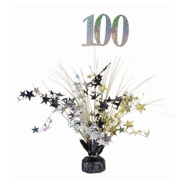 18" Special Occasion Centerpiece - Gold, Silver, & Black #100 Party Expo  