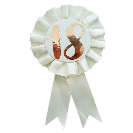 18th Rosette Badge - Rose Gold - Party Expo