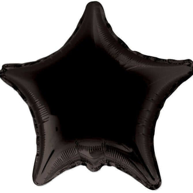 19" Chrome Black Star Mylar Balloon #213 - SKU:QX-157CBL - UPC:672713492276 - Party Expo