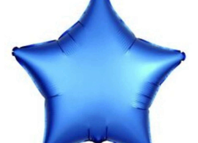 19" Chrome Blue Star Mylar Balloon #216 - SKU:QX-157CB - UPC:672713492283 - Party Expo
