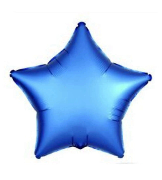 19" Chrome Blue Star Mylar Balloon #216 - SKU:QX-157CB - UPC:672713492283 - Party Expo