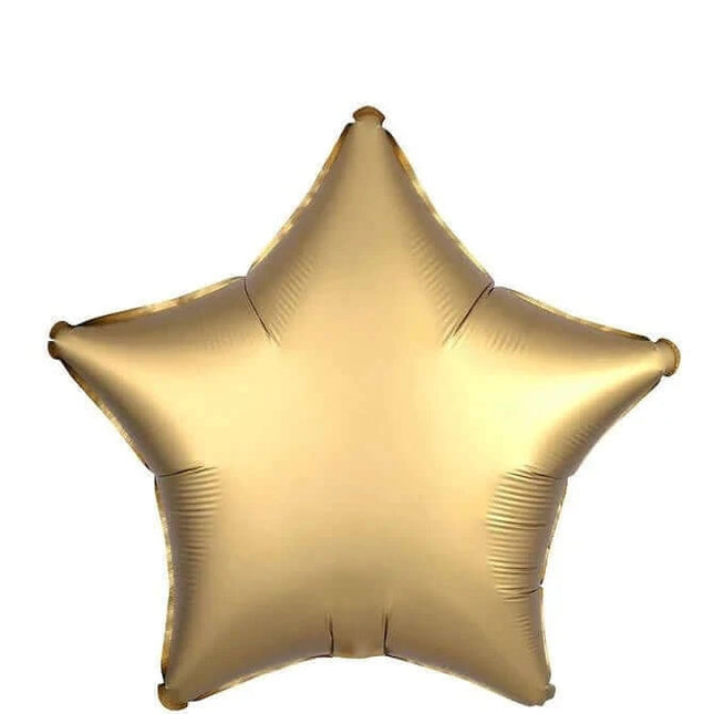 19" Chrome Gold Star Mylar Balloon #224 - SKU:QX-157CG - UPC:672713492290 - Party Expo