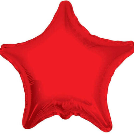 19" Chrome Red Star Mylar Balloon #230 - SKU:QX-157CR - UPC:672713492337 - Party Expo