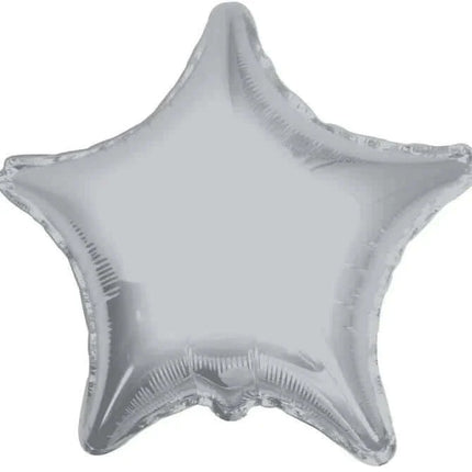 19" Chrome Silver Star Mylar Balloon #225 - SKU:QX157CS - UPC:672713492344 - Party Expo