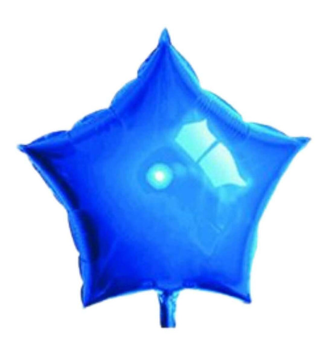 19" Foil Blue Star Mylar Balloon #217 - SKU:QX-157 Blue - UPC:672713491019 - Party Expo