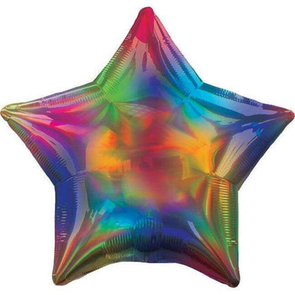 19" Iridescent Rainbow Star Mylar Balloon #262 - SKU:96373 - UPC:026635392716 - Party Expo