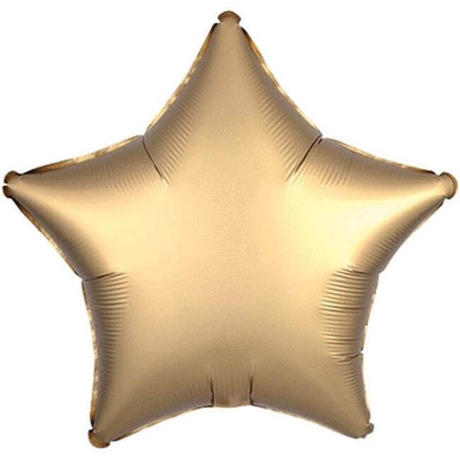 19" Luxe Gold Satin Star Mylar Balloon #224 - SKU:90157 - UPC:026635368049 - Party Expo