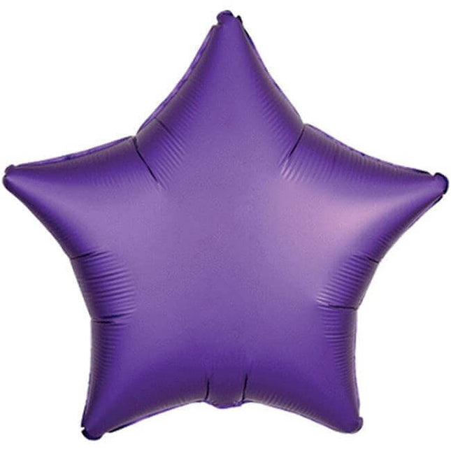 19" Luxe Purple Royal Star Mylar Balloon #214 - SKU:90181 - UPC:026635368209 - Party Expo