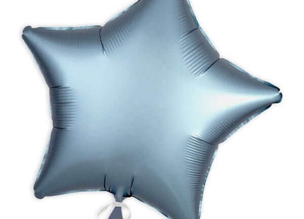 19" Luxe Steel Blu Star Mylar Balloon #212 - SKU:90175 - UPC:026635368155 - Party Expo