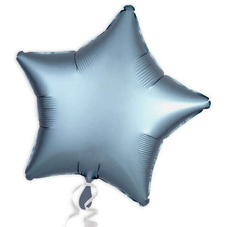 19" Luxe Steel Blu Star Mylar Balloon #212 - SKU:90175 - UPC:026635368155 - Party Expo