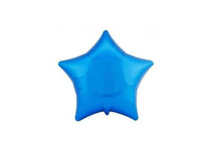 19" Metallic Blue Star Mylar Balloon - SKU:17129 - UPC:026635305921 - Party Expo