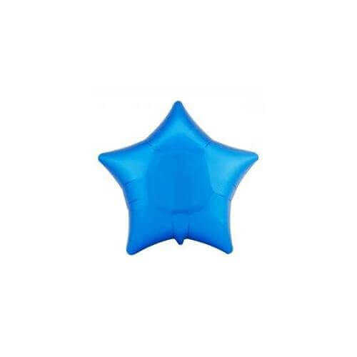 19" Metallic Blue Star Mylar Balloon - SKU:17129 - UPC:026635305921 - Party Expo