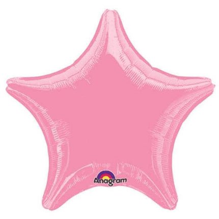 19" Metallic Pink Star Mylar Balloon #215 - SKU:15316 - UPC:026635128049 - Party Expo