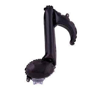 19" Music Note Mylar Balloon - Black (Air-Filled) - SKU:85113 - UPC:8712364851137 - Party Expo