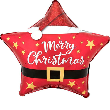 19" Santa Christmas Star Mylar Balloon - SKU:105518 - UPC:026635420518 - Party Expo