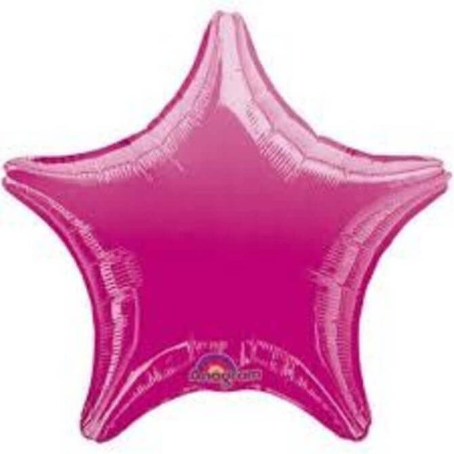 19" Star Pink Star Mylar Balloon #189 - SKU:QX-157Pink - UPC:672713491040 - Party Expo