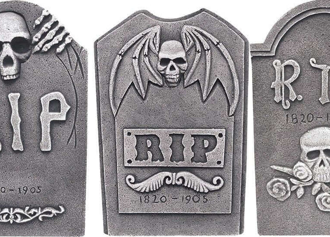 19" Tombstone RIP Assorted - SKU:93154 - UPC:762543931547 - Party Expo