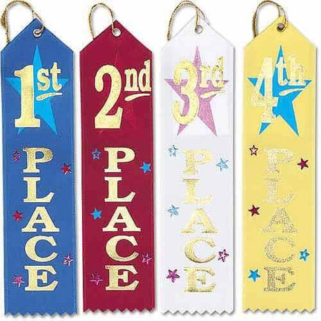 1st, 2nd, 3rd, 4th Place Award Pack Ribbons - SKU:AAP02 - UPC:022735701021 - Party Expo