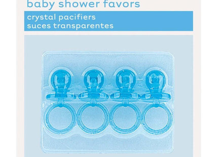 Baby Shower - 2" Mini Plastic Blue Crystal Pacifier - SKU:13643 - UPC:011179136438 - Party Expo