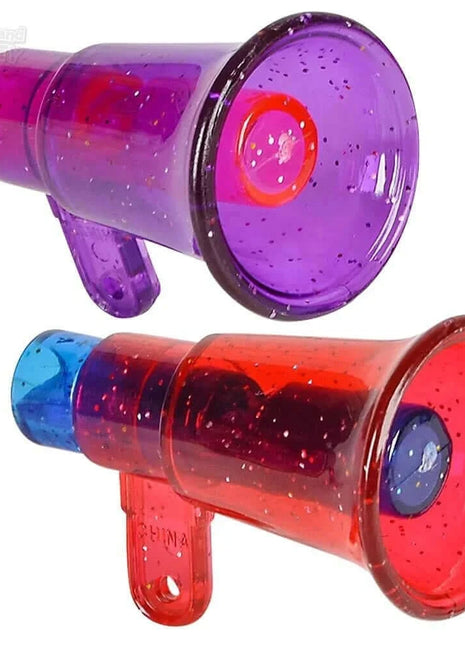 2" Glitter Megaphone Whistle (1ct) - SKU:SL-MEGWH - UPC:097138645883 - Party Expo