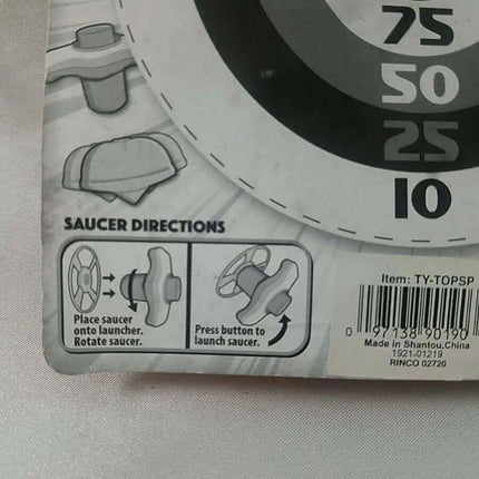 2-in-1 Speed Top Flyer Spinning Toy with 2 Saucers, Launcher & Cutout Target - Party Expo