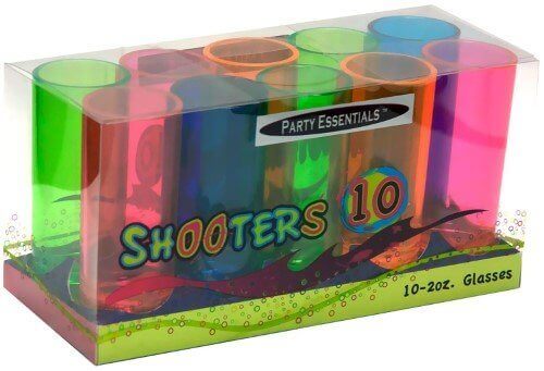 2 Oz Neon Boxed Shooter Glasses - SKU:N21090 - UPC:098382602912 - Party Expo
