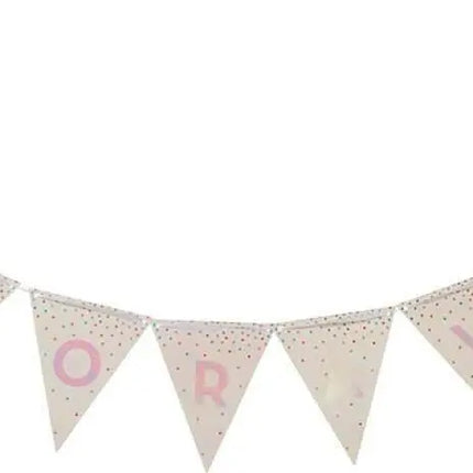 2-Sided Iridescent Rainbow Flag Pennant Banner (1ct) - Party Expo