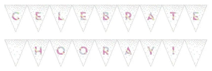 2-Sided Iridescent Rainbow Flag Pennant Banner (1ct) - Party Expo