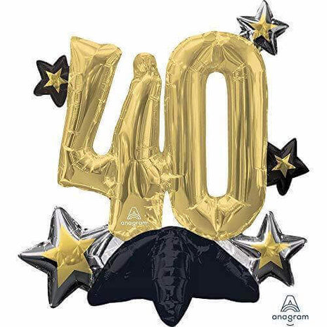 21" Celebrate 40 Mylar Balloon - SKU:A4-2537 - UPC:026635425377 - Party Expo