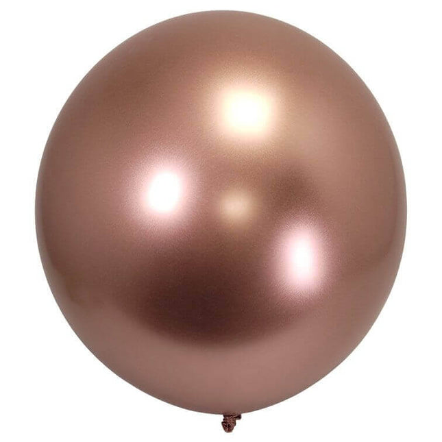 21" Reflective Chrome Rose Gold Latex Balloon (1ct) - SKU:ULL2129R - UPC: - Party Expo