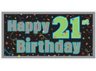 21st Brilliant Birthday Banner Large Horizontal - SKU:211566 - UPC:013051602918 - Party Expo