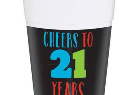 21st Brilliant Birthday Cups Plastic - SKU:421566 - UPC:013051603731 - Party Expo