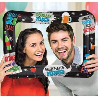 21st Brilliant Birthday Inflatable Frame - SKU:110382 - UPC:013051756857 - Party Expo