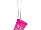 21st Brilliant Birthday Necklace Shot Glass - SKU:210396 - UPC:013051605094 - Party Expo