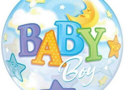 22" Baby Boy Bubble Mylar Balloon - SKU:46648 - UPC:071444235976 - Party Expo